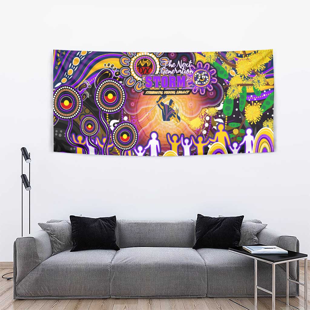 NAIDOC Week 2025 Storm Rugby Tapestry Aboriginal Dot Painting