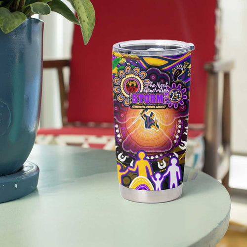 NAIDOC Week 2025 Storm Rugby Tumbler Cup Aboriginal Dot Painting