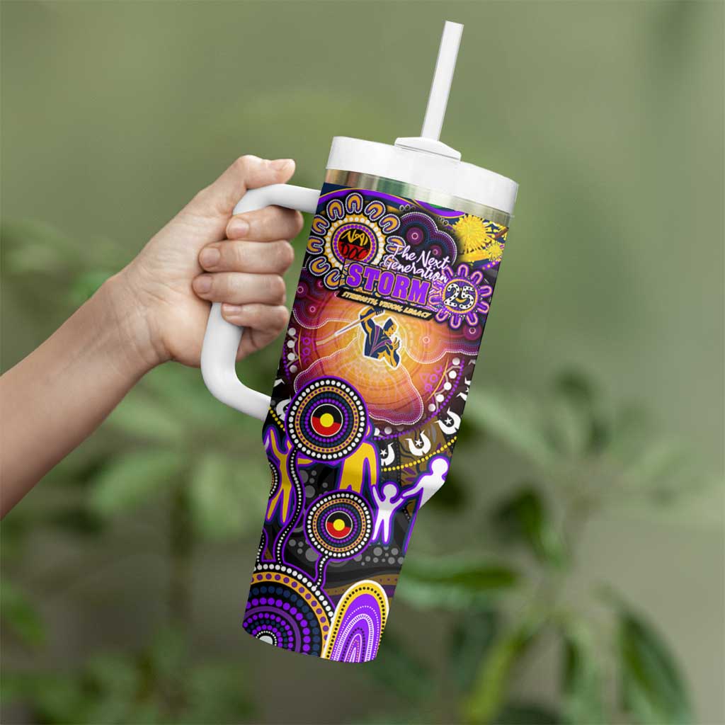 NAIDOC Week 2025 Storm Rugby Tumbler With Handle Aboriginal Dot Painting