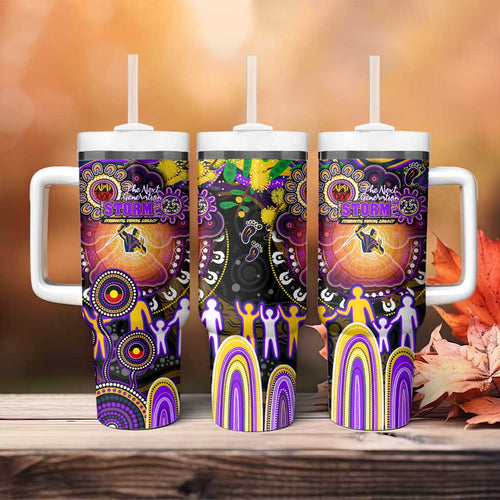 NAIDOC Week 2025 Storm Rugby Tumbler With Handle Aboriginal Dot Painting