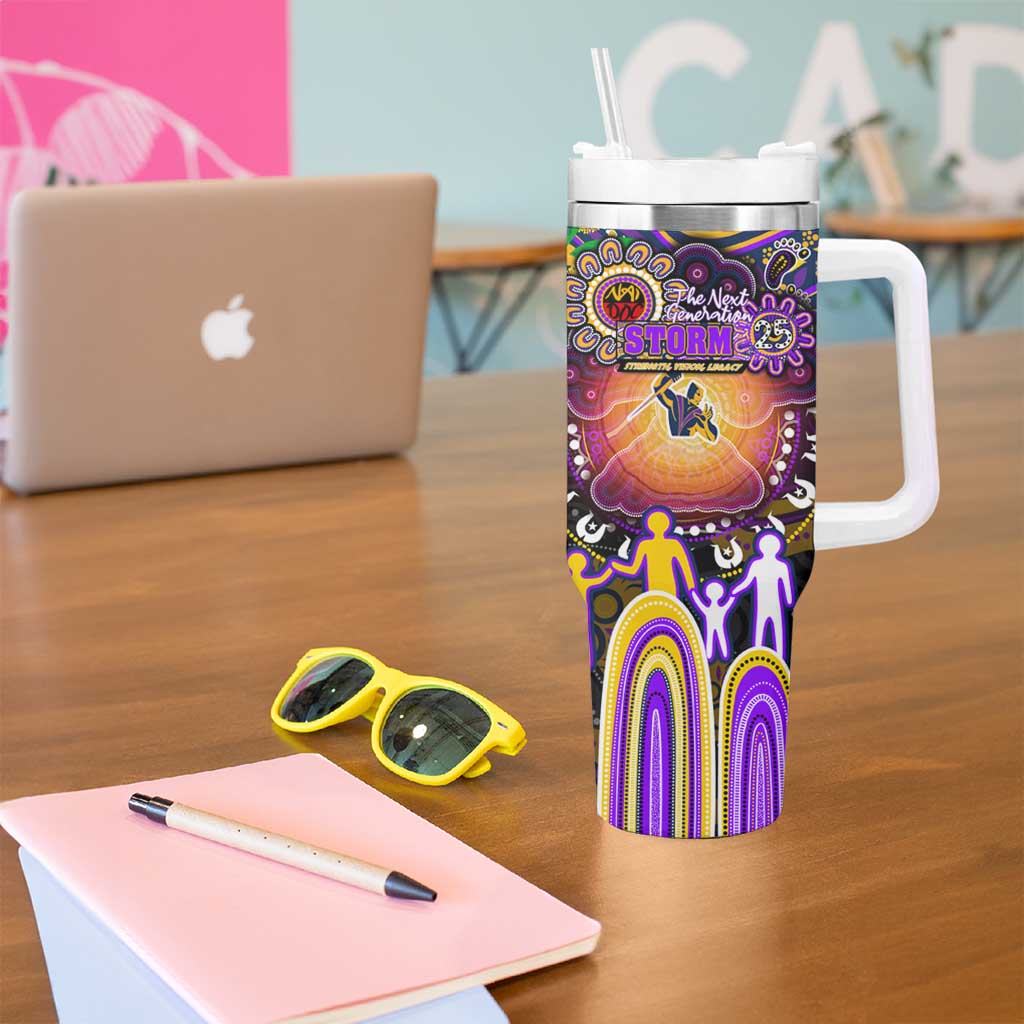 NAIDOC Week 2025 Storm Rugby Tumbler With Handle Aboriginal Dot Painting