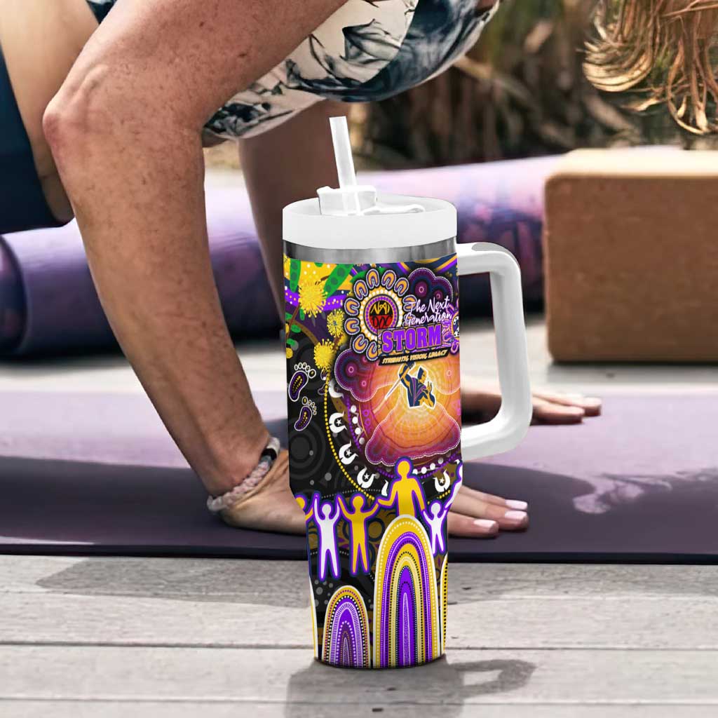 NAIDOC Week 2025 Storm Rugby Tumbler With Handle Aboriginal Dot Painting