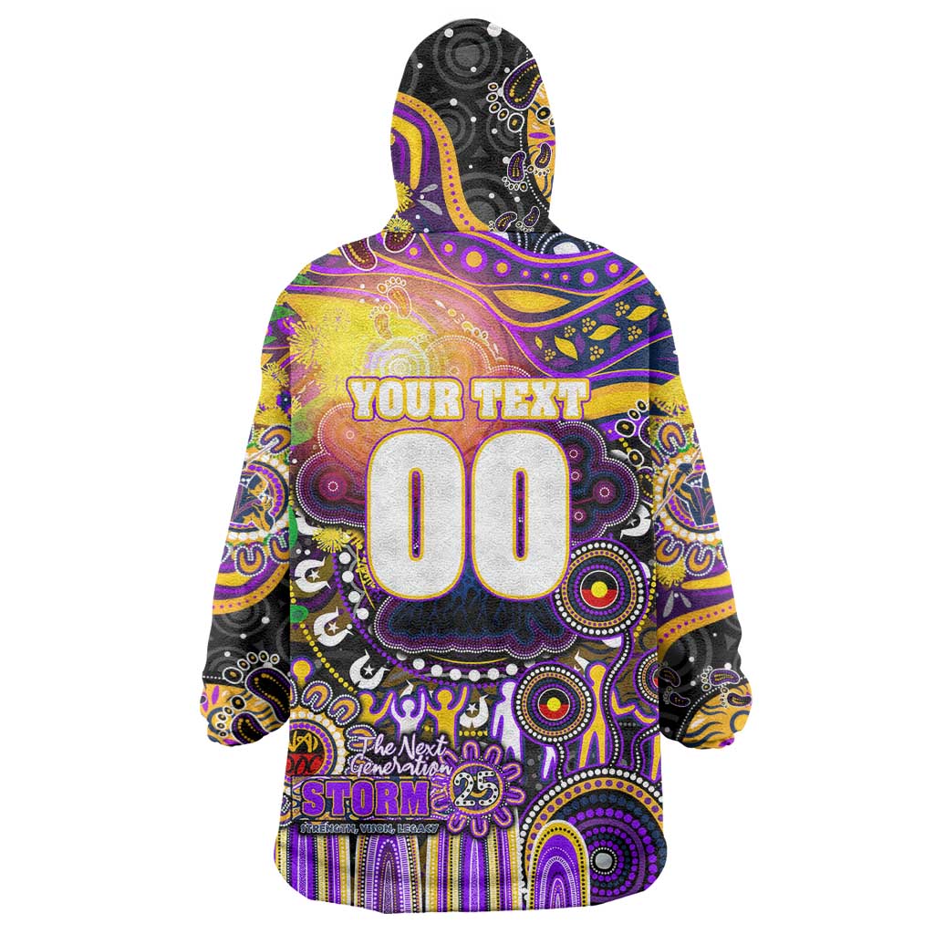 Personalised NAIDOC Week 2025 Storm Rugby Wearable Blanket Hoodie Aboriginal Dot Painting