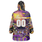 Personalised NAIDOC Week 2025 Storm Rugby Wearable Blanket Hoodie Aboriginal Dot Painting