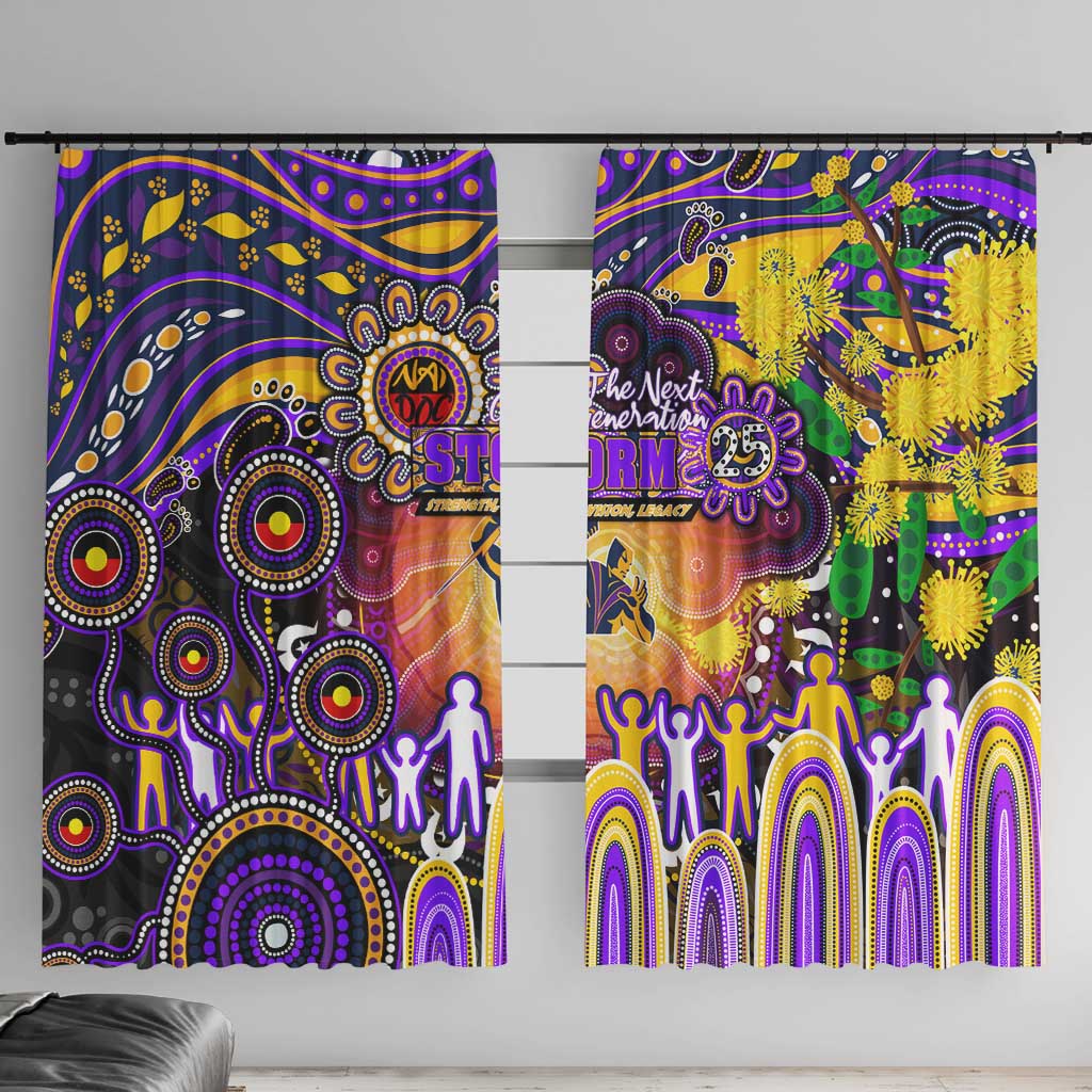 NAIDOC Week 2025 Storm Rugby Window Curtain Aboriginal Dot Painting