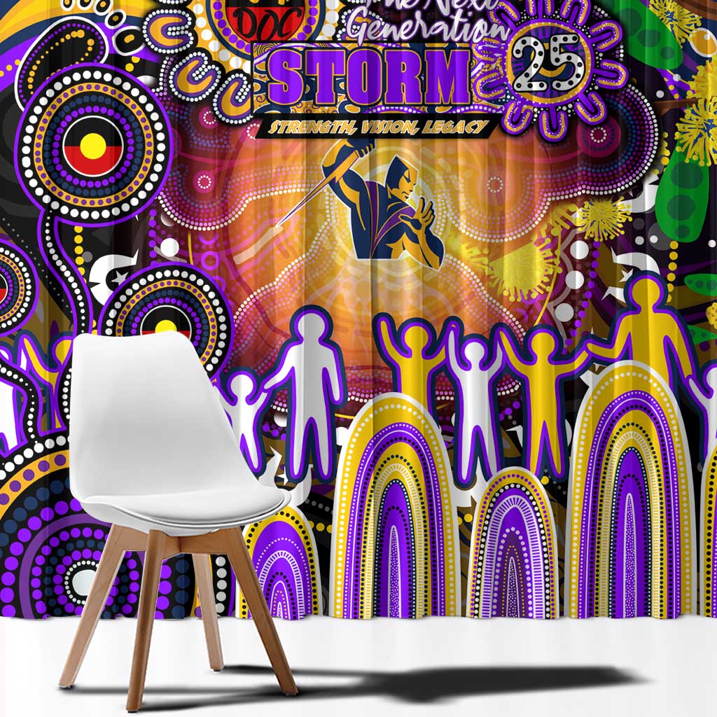 NAIDOC Week 2025 Storm Rugby Window Curtain Aboriginal Dot Painting