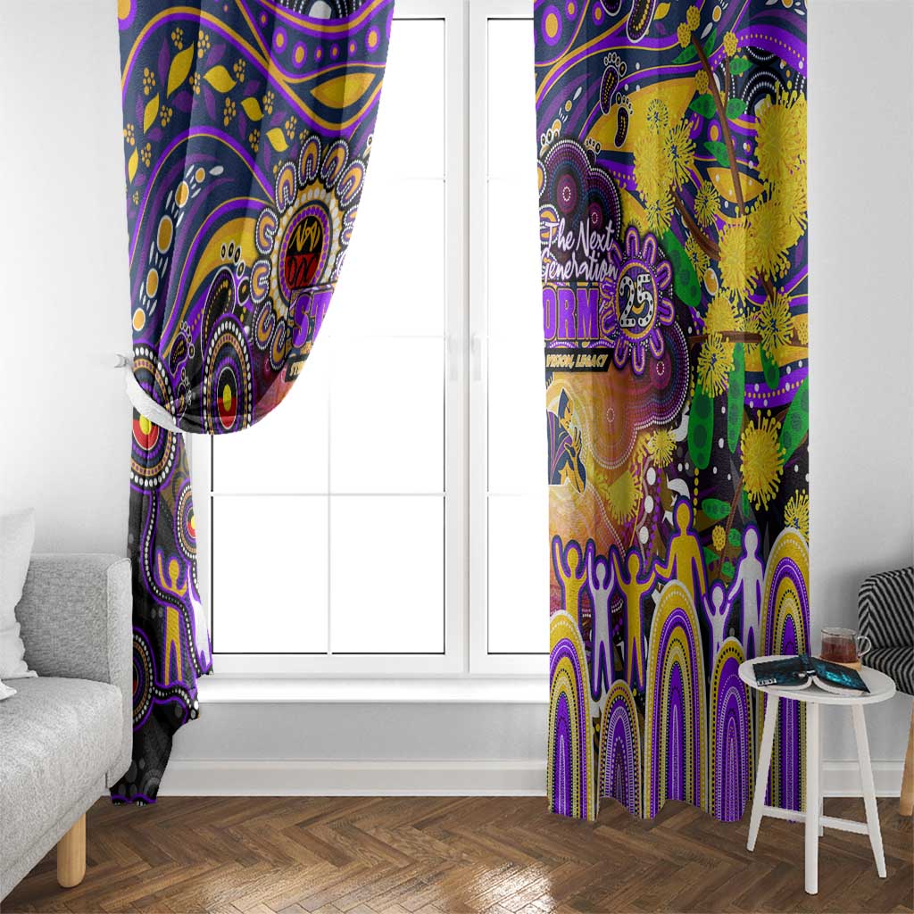 NAIDOC Week 2025 Storm Rugby Window Curtain Aboriginal Dot Painting
