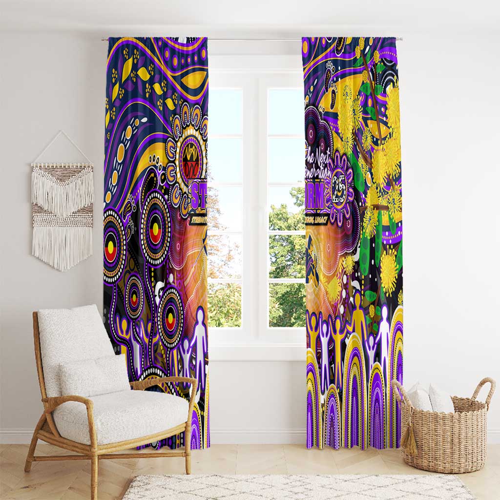 NAIDOC Week 2025 Storm Rugby Window Curtain Aboriginal Dot Painting