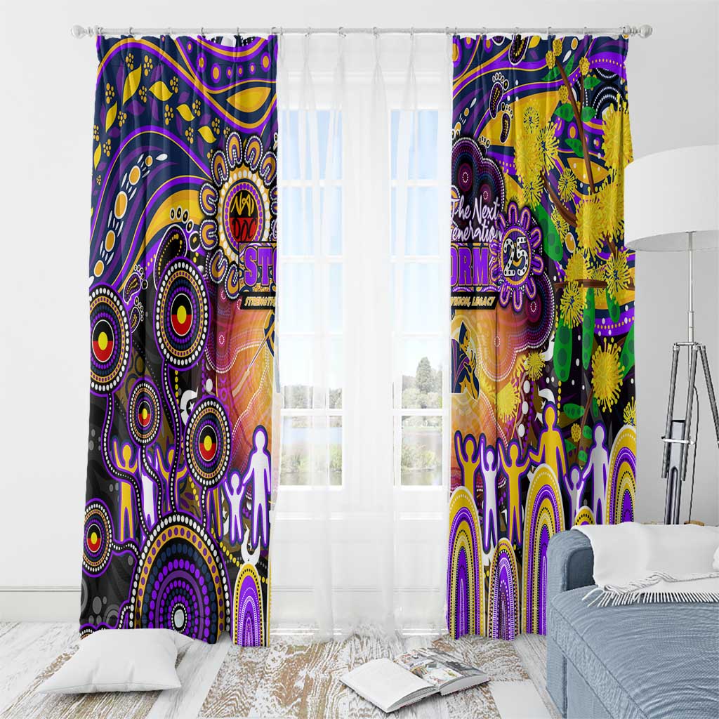 NAIDOC Week 2025 Storm Rugby Window Curtain Aboriginal Dot Painting