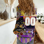 Personalised NAIDOC Week 2025 Storm Rugby Women Casual Shirt Aboriginal Dot Painting