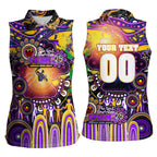 Personalised NAIDOC Week 2025 Storm Rugby Women Sleeveless Polo Shirt Aboriginal Dot Painting