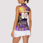 Personalised NAIDOC Week 2025 Storm Rugby Women Sleeveless Polo Shirt Aboriginal Dot Painting