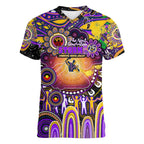 Personalised NAIDOC Week 2025 Storm Rugby Women V-Neck T-Shirt Aboriginal Dot Painting
