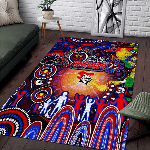 NAIDOC Week 2025 Knights Rugby Area Rug Aboriginal Dot Painting
