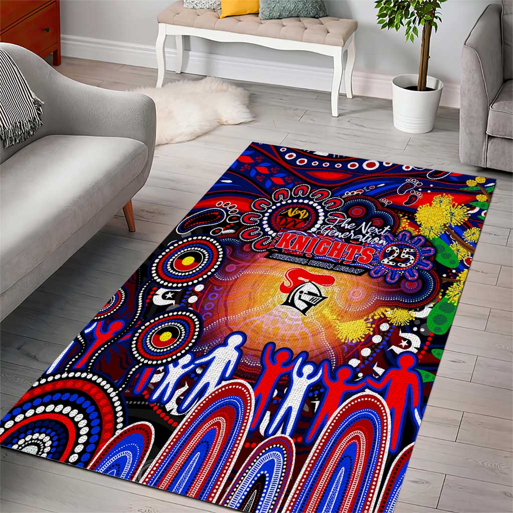 NAIDOC Week 2025 Knights Rugby Area Rug Aboriginal Dot Painting