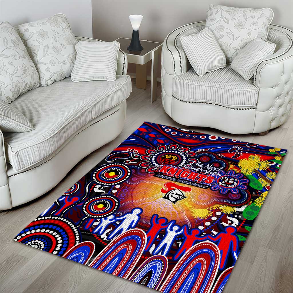 NAIDOC Week 2025 Knights Rugby Area Rug Aboriginal Dot Painting