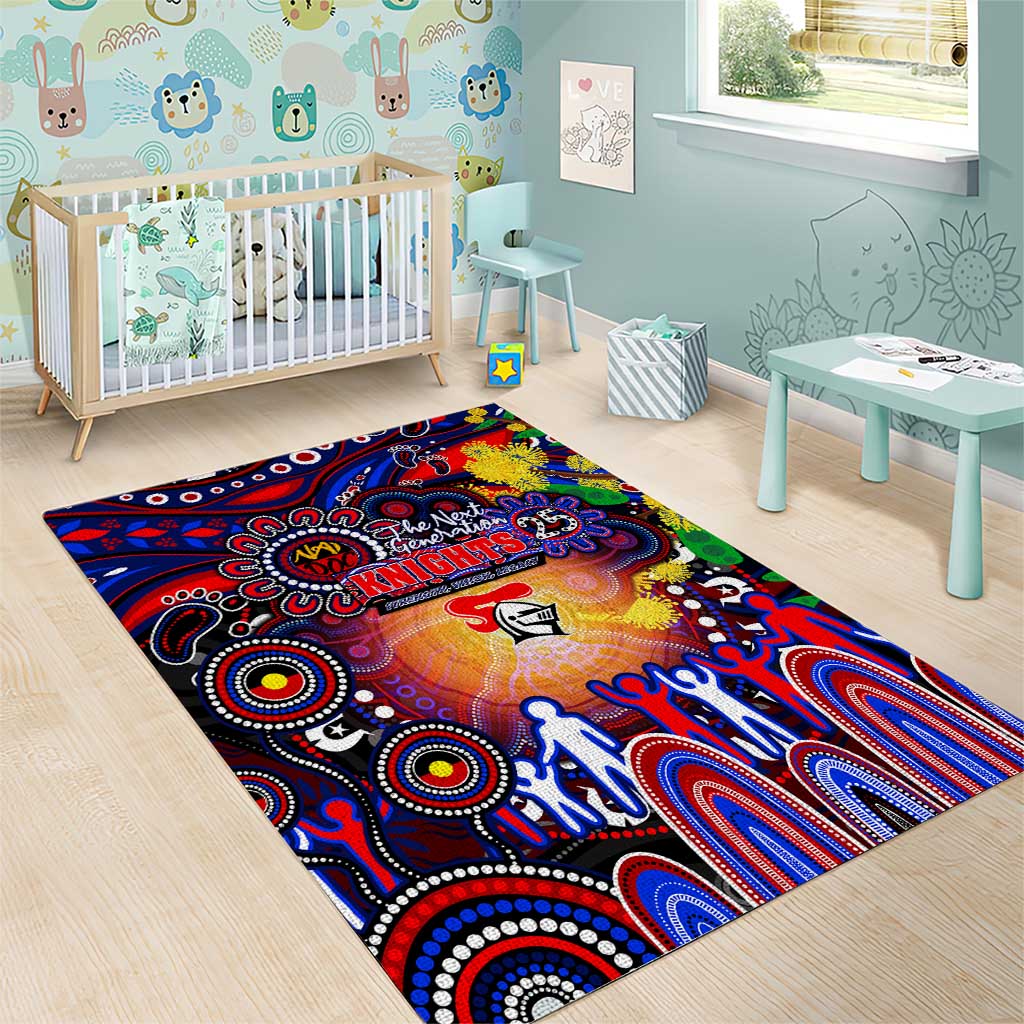 NAIDOC Week 2025 Knights Rugby Area Rug Aboriginal Dot Painting