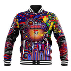 Personalised NAIDOC Week 2025 Knights Rugby Baseball Jacket Aboriginal Dot Painting