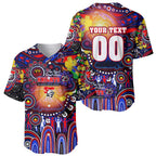 Personalised NAIDOC Week 2025 Knights Rugby Baseball Jersey Aboriginal Dot Painting