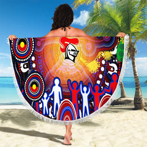 NAIDOC Week 2025 Knights Rugby Beach Blanket Aboriginal Dot Painting