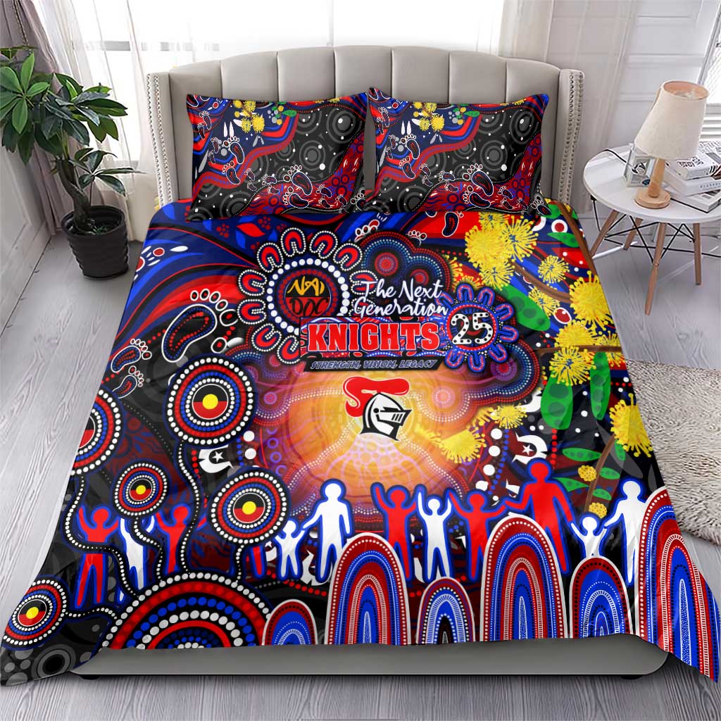NAIDOC Week 2025 Knights Rugby Bedding Set Aboriginal Dot Painting