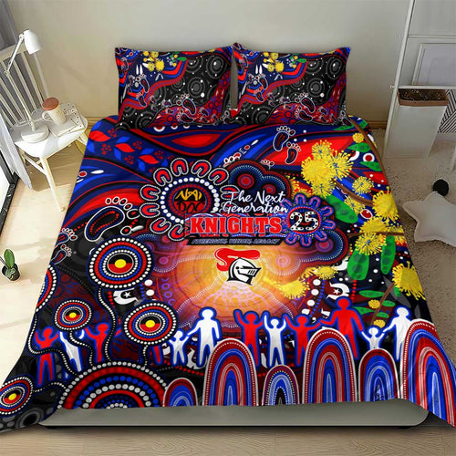 NAIDOC Week 2025 Knights Rugby Bedding Set Aboriginal Dot Painting