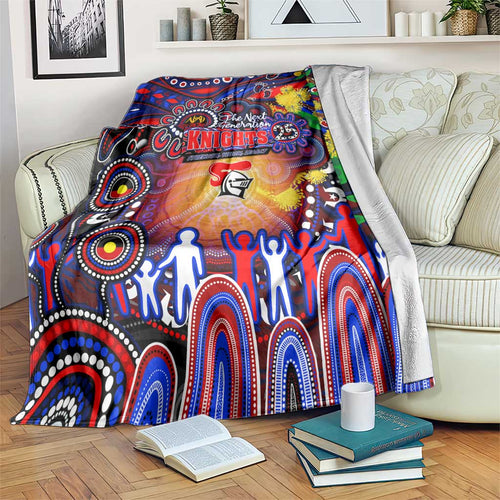 NAIDOC Week 2025 Knights Rugby Blanket Aboriginal Dot Painting