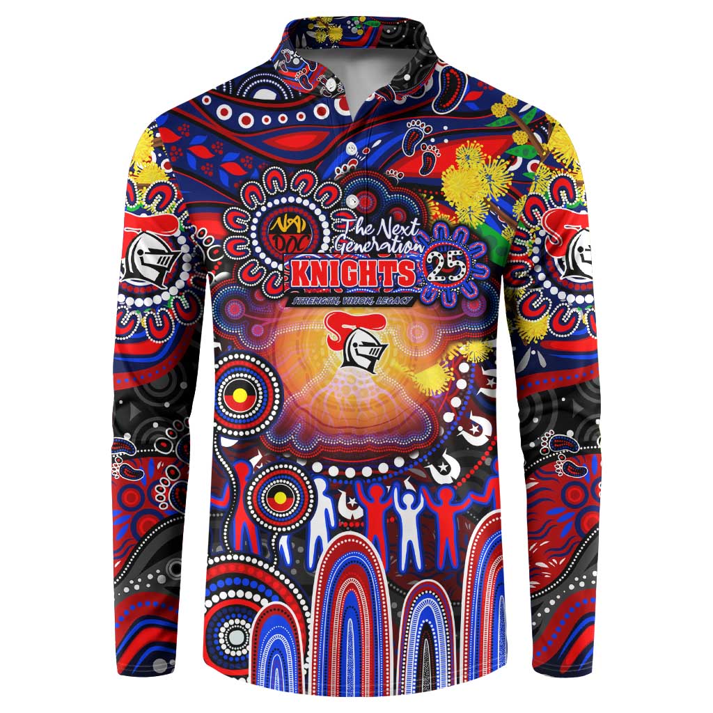 Personalised NAIDOC Week 2025 Knights Rugby Button Sweatshirt Aboriginal Dot Painting