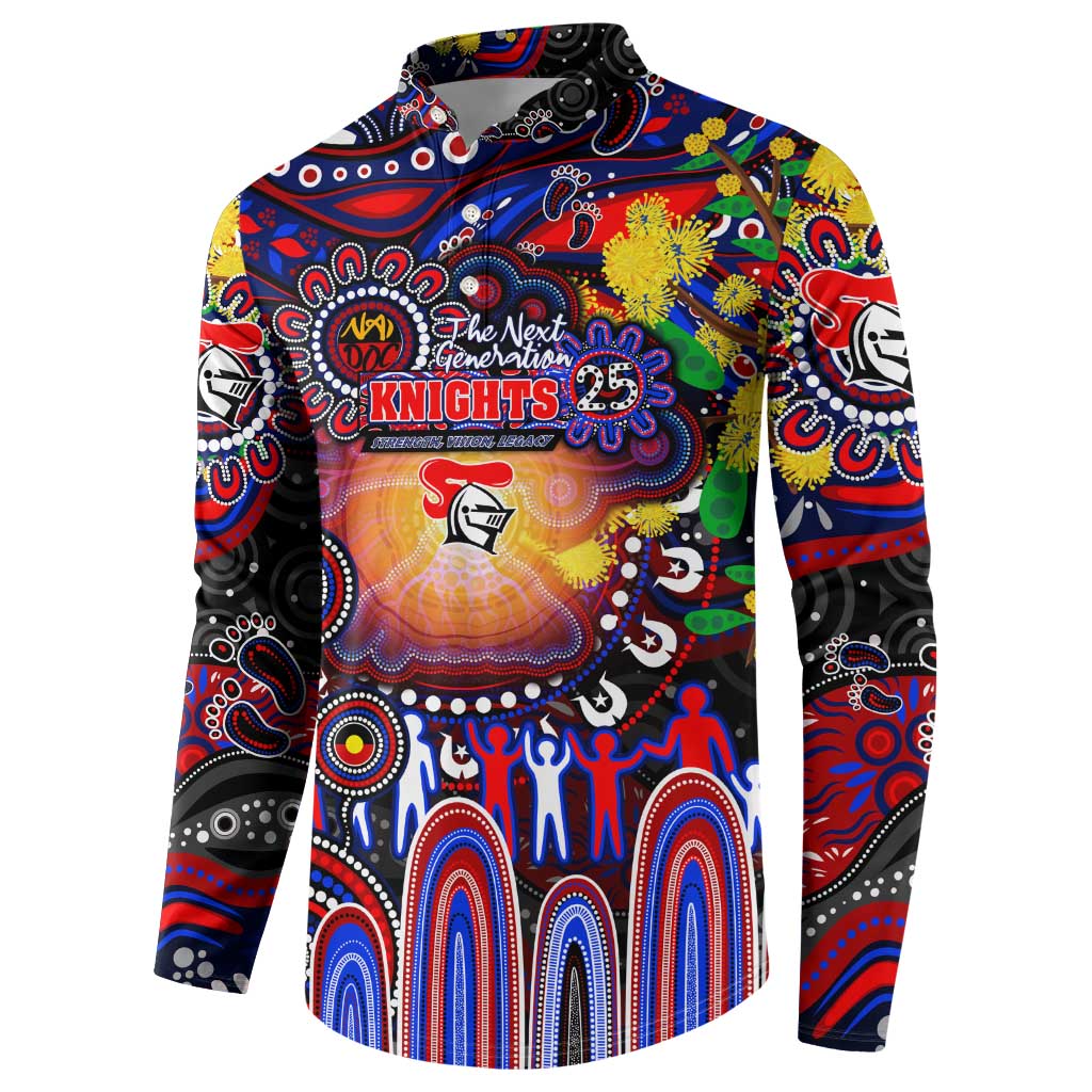 Personalised NAIDOC Week 2025 Knights Rugby Button Sweatshirt Aboriginal Dot Painting