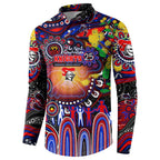 Personalised NAIDOC Week 2025 Knights Rugby Button Sweatshirt Aboriginal Dot Painting