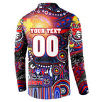 Personalised NAIDOC Week 2025 Knights Rugby Button Sweatshirt Aboriginal Dot Painting