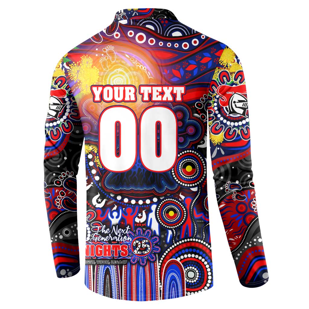 Personalised NAIDOC Week 2025 Knights Rugby Button Sweatshirt Aboriginal Dot Painting