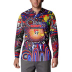 Personalised NAIDOC Week 2025 Knights Rugby Button Sweatshirt Aboriginal Dot Painting