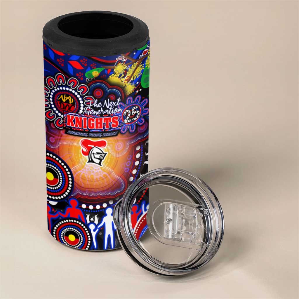 NAIDOC Week 2025 Knights Rugby 4 in 1 Can Cooler Tumbler Aboriginal Dot Painting