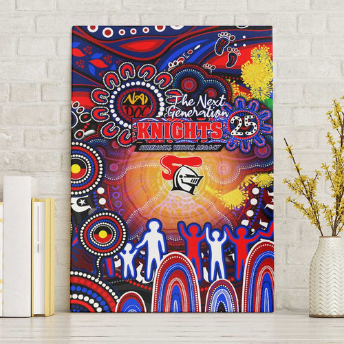 NAIDOC Week 2025 Knights Rugby Canvas Wall Art Aboriginal Dot Painting