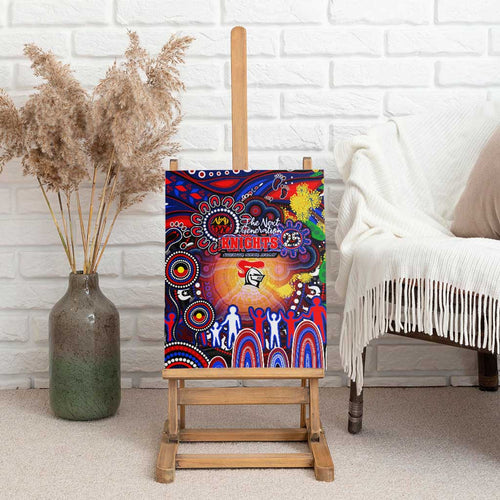 NAIDOC Week 2025 Knights Rugby Canvas Wall Art Aboriginal Dot Painting