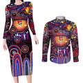 Personalised NAIDOC Week 2025 Knights Rugby Couples Matching Long Sleeve Bodycon Dress and Long Sleeve Button Shirt Aboriginal Dot Painting