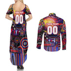 Personalised NAIDOC Week 2025 Knights Rugby Couples Matching Summer Maxi Dress and Long Sleeve Button Shirt Aboriginal Dot Painting