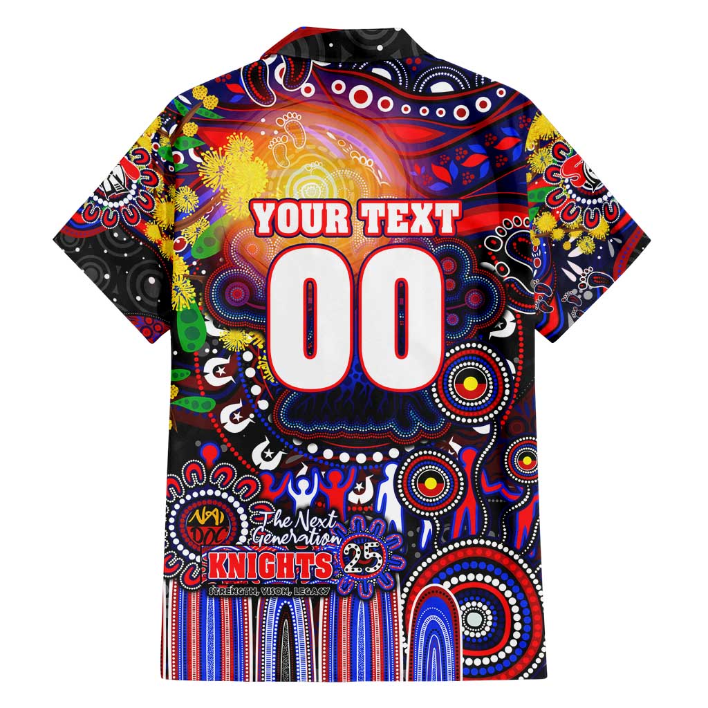 Personalised NAIDOC Week 2025 Knights Rugby Family Matching Long Sleeve Bodycon Dress and Hawaiian Shirt Aboriginal Dot Painting