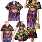 Personalised NAIDOC Week 2025 Knights Rugby Family Matching Mermaid Dress and Hawaiian Shirt Aboriginal Dot Painting