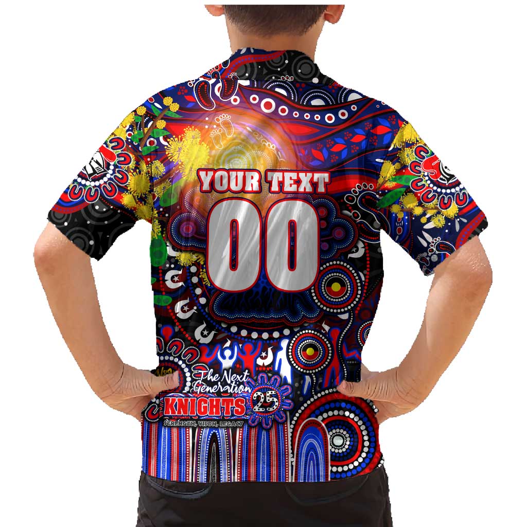 Personalised NAIDOC Week 2025 Knights Rugby Family Matching Mermaid Dress and Hawaiian Shirt Aboriginal Dot Painting