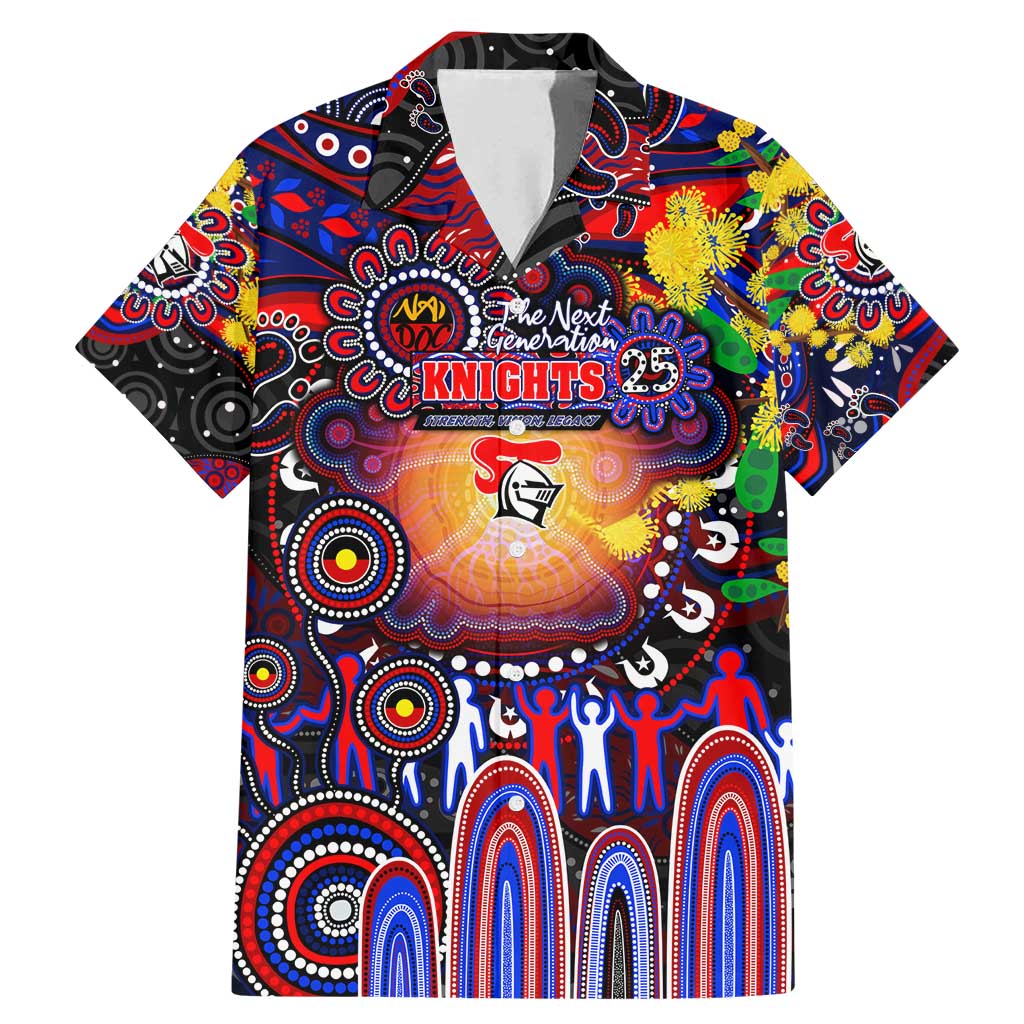 Personalised NAIDOC Week 2025 Knights Rugby Family Matching Mermaid Dress and Hawaiian Shirt Aboriginal Dot Painting