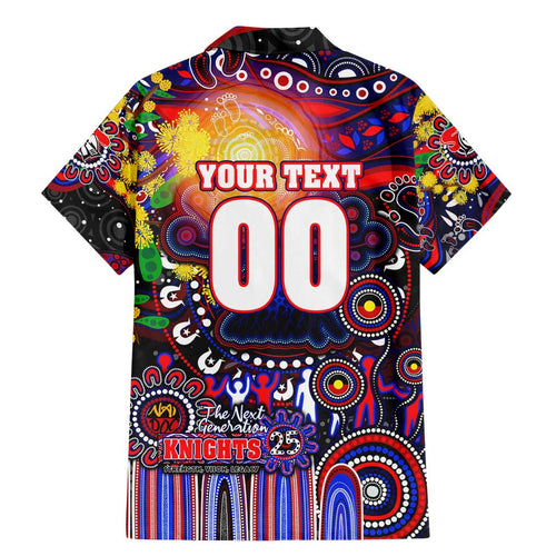 Personalised NAIDOC Week 2025 Knights Rugby Family Matching Mermaid Dress and Hawaiian Shirt Aboriginal Dot Painting