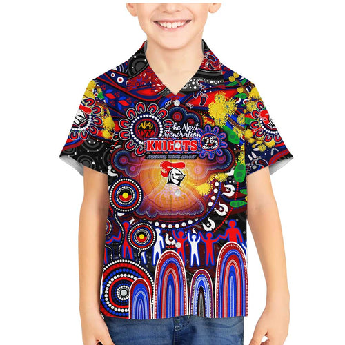 Personalised NAIDOC Week 2025 Knights Rugby Family Matching Mermaid Dress and Hawaiian Shirt Aboriginal Dot Painting