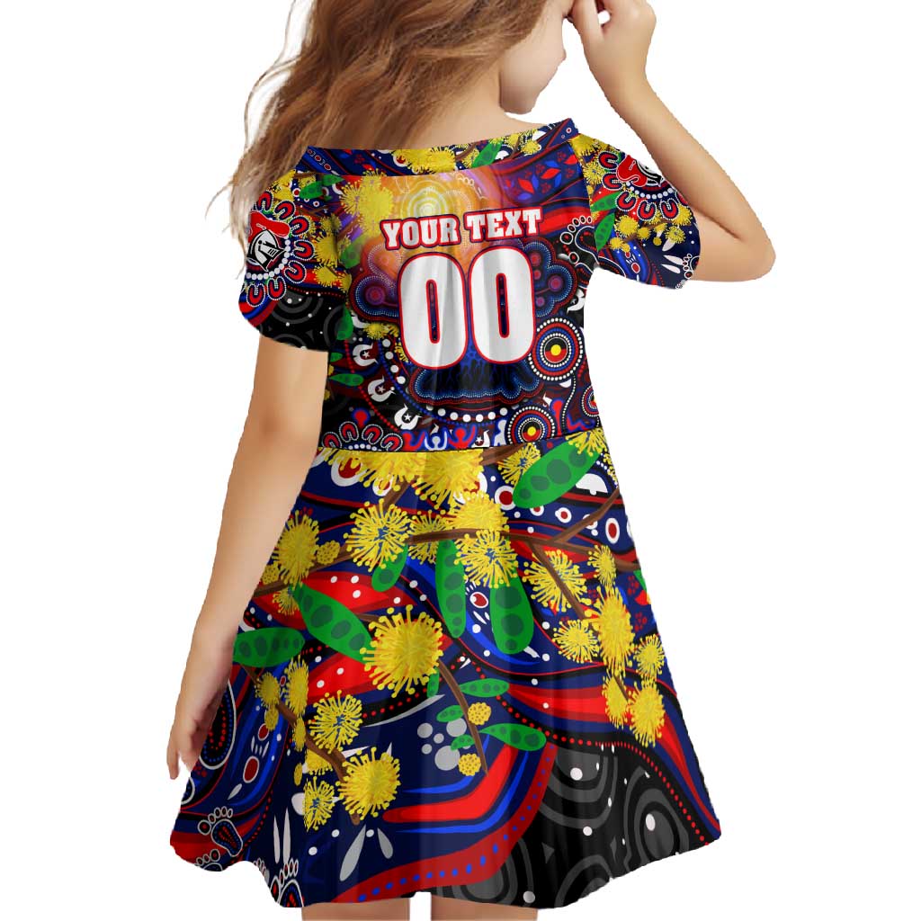 Personalised NAIDOC Week 2025 Knights Rugby Family Matching Off Shoulder Maxi Dress and Hawaiian Shirt Aboriginal Dot Painting