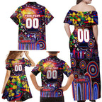 Personalised NAIDOC Week 2025 Knights Rugby Family Matching Off Shoulder Maxi Dress and Hawaiian Shirt Aboriginal Dot Painting