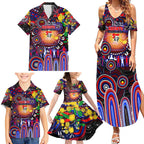 Personalised NAIDOC Week 2025 Knights Rugby Family Matching Summer Maxi Dress and Hawaiian Shirt Aboriginal Dot Painting