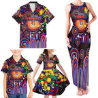 Personalised NAIDOC Week 2025 Knights Rugby Family Matching Tank Maxi Dress and Hawaiian Shirt Aboriginal Dot Painting