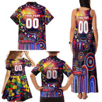 Personalised NAIDOC Week 2025 Knights Rugby Family Matching Tank Maxi Dress and Hawaiian Shirt Aboriginal Dot Painting
