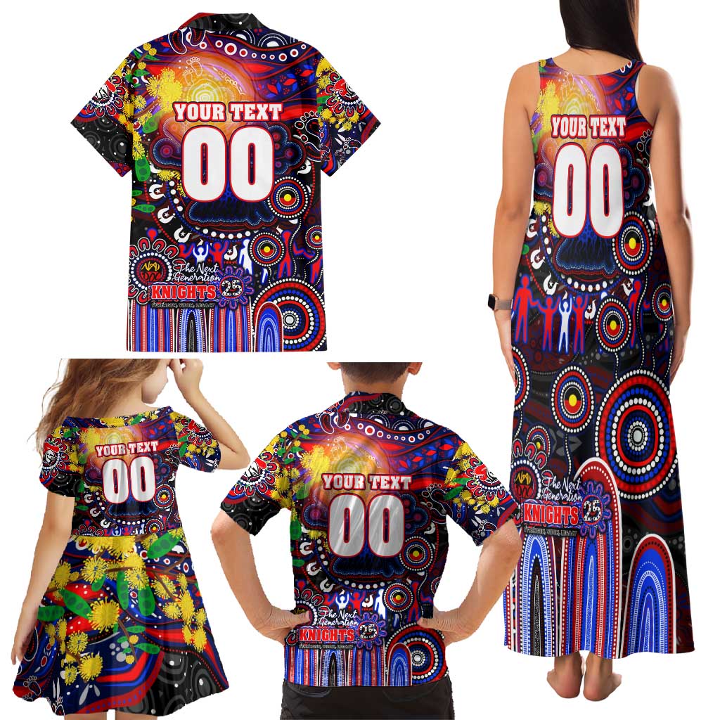 Personalised NAIDOC Week 2025 Knights Rugby Family Matching Tank Maxi Dress and Hawaiian Shirt Aboriginal Dot Painting